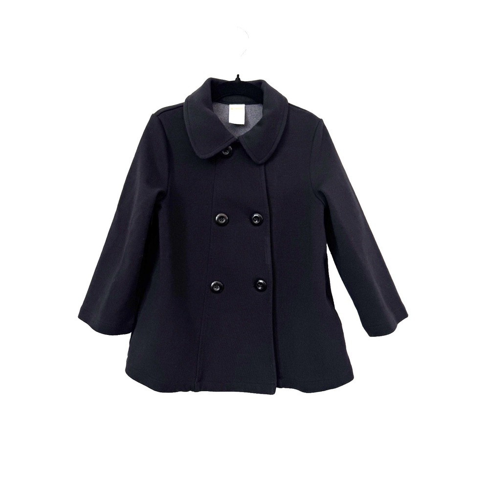 Gymboree Girls Black Peacoat Jacket XS (4) Button Front Classic Coat Pockets 4T - Picture 1 of 5